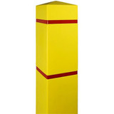 Chicken Pieces Innoplast BollardGard 6 1/2" x 60" Yellow Square Bollard Cover with Reflective Stripes 