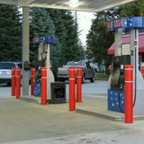 Chicken Pieces Innoplast BollardGard 7 1/8" x 52" Light Gray Bollard Cover with Reflective Stripes 