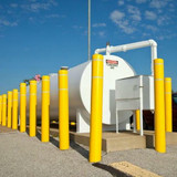 Chicken Pieces Innoplast BollardGard 7 1/8" x 52" Green Bollard Cover with Reflective Stripes 