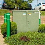 Chicken Pieces Innoplast BollardGard 4 11/16" x 64" Gray Bollard Cover with Reflective Stripes 