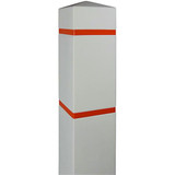  Innoplast BollardGard 6 1/2" x 60" White Square Bollard Cover - Durable LDPE 