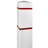  Innoplast BollardGard 6 1/2" x 60" White Square Bollard Cover - Durable LDPE 