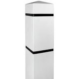  Innoplast BollardGard 6 1/2" x 60" White Square Bollard Cover - Durable LDPE 