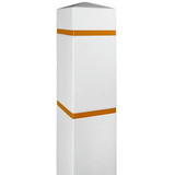 Chicken Pieces Innoplast BollardGard 6 1/2" x 60" White Square Bollard Cover - Durable LDPE 