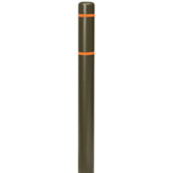 Chicken Pieces Innoplast BollardGard 4 11/16" x 64" Brown Bollard Cover with Reflective Stripes - Durable HDPE 