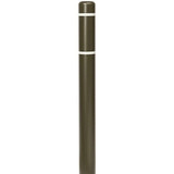 Chicken Pieces Innoplast BollardGard 4 11/16" x 64" Brown Bollard Cover with Reflective Stripes - Durable HDPE 