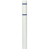 Chicken Pieces Innoplast BollardGard 4 11/16" x 64" White Bollard Cover with Reflective Stripes - Durable HDPE 