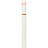 Chicken Pieces Innoplast BollardGard 4 11/16" x 64" White Bollard Cover with Reflective Stripes - Durable HDPE 