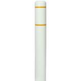  Innoplast BollardGard White Bollard Cover 7 1/8" x 72" with Reflective Stripes | HDPE Durable High-Visibility 