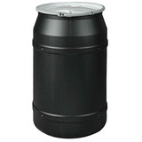 Chicken Pieces Eagle Manufacturing 55 Gallon Black Plastic Barrel Drum with 1/2" x 1 3/4" Bung Holes, Metal Lever-Lock 