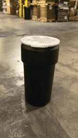Chicken Pieces Eagle Manufacturing 20 Gallon Black Plastic Barrel Drum with Plastic Lever-Lock 