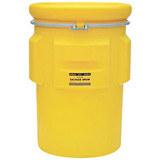Chicken Pieces Eagle Manufacturing 95 Gallon Yellow Salvage Plastic Barrel Drum with Metal Bolt Ring 