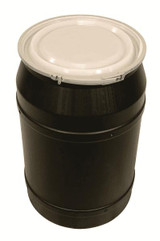 Chicken Pieces Eagle Manufacturing 55 Gallon Black Straight-Sided Plastic Barrel Drum with Metal Lever-Lock 
