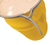 Chicken Pieces Eagle Manufacturing 55 Gallon Yellow Plastic Barrel Drum with Bung Holes and Metal Lever-Lock 
