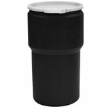 Chicken Pieces Eagle Manufacturing 14 Gallon Black Plastic Barrel Drum with Plastic Lever-Lock 