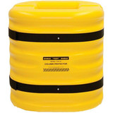 Chicken Pieces Eagle Manufacturing 8" Yellow Mini Column Protector - Durable HDPE with Nylon Straps and Key Locks 