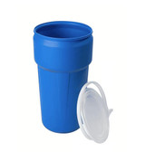 Chicken Pieces Eagle Manufacturing 20 Gallon Blue Plastic Barrel Drum with Plastic Lever-Lock 