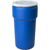 Chicken Pieces Eagle Manufacturing 20 Gallon Blue Plastic Barrel Drum with Plastic Lever-Lock 