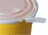 Chicken Pieces Eagle Manufacturing 30 Gallon Yellow Plastic Barrel Drum with Plastic Lever-Lock 
