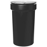 Chicken Pieces Eagle Manufacturing 55 Gallon Black Plastic Barrel Drum with Metal Lever-Lock 
