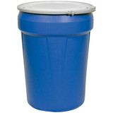 Chicken Pieces Eagle Manufacturing 30 Gallon Blue Open Head Plastic Barrel Drum with Metal Lever-Lock 