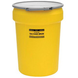 Chicken Pieces Eagle Manufacturing 30 Gallon Yellow Salvage Plastic Barrel Drum with Metal Lever-Lock 