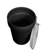 Chicken Pieces Eagle Manufacturing 30 Gallon Black Plastic Barrel Drum with 2" x 2" Bung Holes and Metal Lever-Lock 