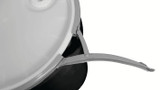 Chicken Pieces Eagle Manufacturing 30 Gallon Black Plastic Barrel Drum with 2" x 2" Bung Holes and Metal Lever-Lock 