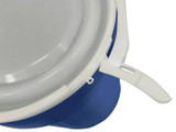 Chicken Pieces Eagle Manufacturing 30 Gallon Blue Open Head Plastic Barrel Drum with Plastic Lever-Lock 