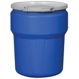 Chicken Pieces Eagle Manufacturing 10 Gallon Blue Plastic Barrel Drum with Metal Lever-Lock 