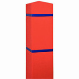 Chicken Pieces Innoplast BollardGard 6 1/2" x 60" Red Square Bollard Cover with Black Reflective Stripes 