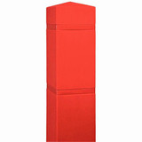 Chicken Pieces Innoplast BollardGard 6 1/2" x 60" Red Square Bollard Cover with Black Reflective Stripes 
