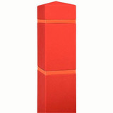 Chicken Pieces Innoplast BollardGard 6 1/2" x 60" Red Square Bollard Cover with Black Reflective Stripes 