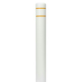 Chicken Pieces Innoplast BollardGard 9 1/8" x 72" White Bollard Cover with Reflective Stripes 