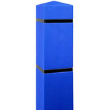 Chicken Pieces Innoplast BollardGard 6 1/2" x 60" Blue Square Bollard Cover with Reflective Stripes 