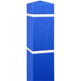 Chicken Pieces Innoplast BollardGard 6 1/2" x 60" Blue Square Bollard Cover with Reflective Stripes 