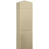 Chicken Pieces Innoplast BollardGard 6 1/2" x 60" Tan Square Bollard Cover with Reflective Stripes 