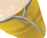 Chicken Pieces Eagle Manufacturing 55 Gallon Yellow Plastic Barrel Drum with Plastic Lever-Lock, High-Density 