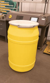Chicken Pieces Eagle Manufacturing 55 Gallon Yellow Plastic Barrel Drum with Plastic Lever-Lock, High-Density 