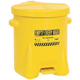 Chicken Pieces Eagle Manufacturing 6 Gallon Yellow Hands-Free Oily Waste Can - OSHA Compliant 
