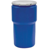 Chicken Pieces Eagle Manufacturing 14 Gallon Blue Plastic Barrel Drum with 1/2" x 1 3/4" Bung Holes and Metal Lever-Lock 
