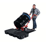 Chicken Pieces Eagle Manufacturing 30 Gallon Black 2-Drum Modular Spill Containment Platform - High-Density Polyethylene 