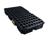 Chicken Pieces Eagle Manufacturing 30 Gallon Black 2-Drum Modular Spill Containment Platform - High-Density Polyethylene 