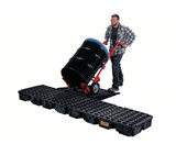 Chicken Pieces Eagle Manufacturing 60.5 Gallon Black 4-Drum Modular Spill Containment Platform with In-Line Platform 