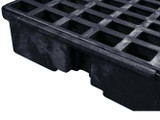 Chicken Pieces Eagle Manufacturing 60.5 Gallon Black 4-Drum Modular Spill Containment Platform with In-Line Platform 