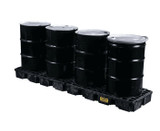 Chicken Pieces Eagle Manufacturing 60.5 Gallon Black 4-Drum Modular Spill Containment Platform with In-Line Platform 