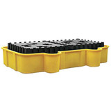 Chicken Pieces Eagle Manufacturing 400 Gallon Yellow Double IBC Containment Unit with Polyethylene Platform 