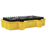 Chicken Pieces Eagle Manufacturing 400 Gallon Yellow Double IBC Containment Unit with Polyethylene Platform and Drain 
