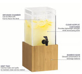 Chicken Pieces Cal-Mil 1.5-Gallon Beverage Dispenser with Ice Tube - Clear Acrylic Container, Bamboo Base 