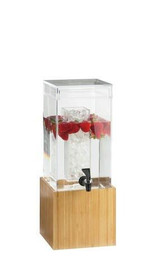 Chicken Pieces Cal-Mil 1.5-Gallon Beverage Dispenser with Ice Tube - Clear Acrylic Container, Bamboo Base 